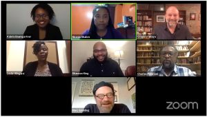 Zoom grid with Faculty in Conversation about Black Lives Matter Protests.